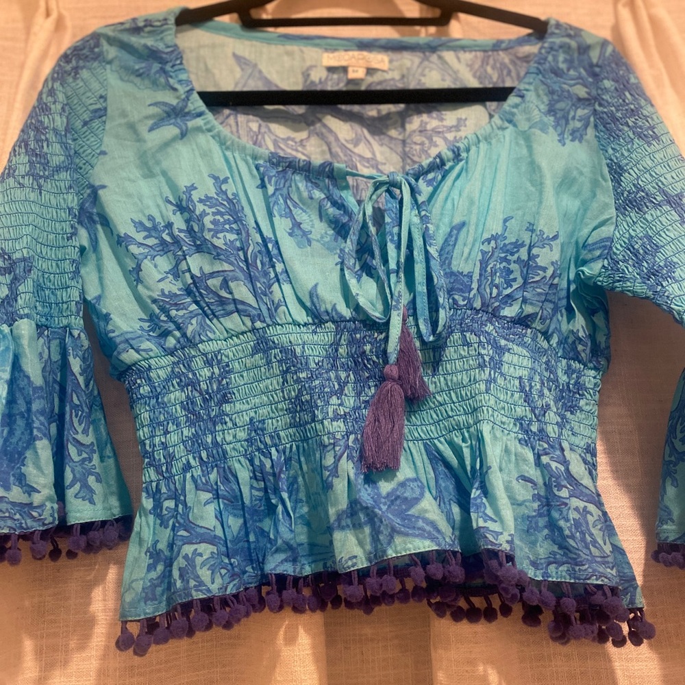 SO CHIC! LINEN LONG SLEEVE BEACH SHIRT